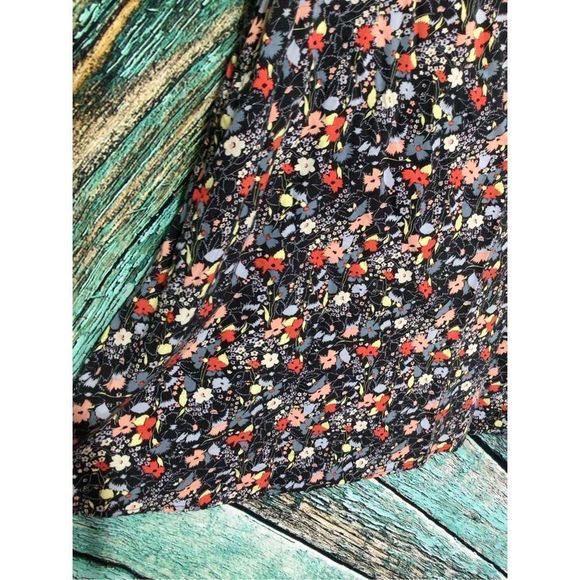 Gap XS Floral Dress Sundress Black Multi Color - Picture 2 of 15